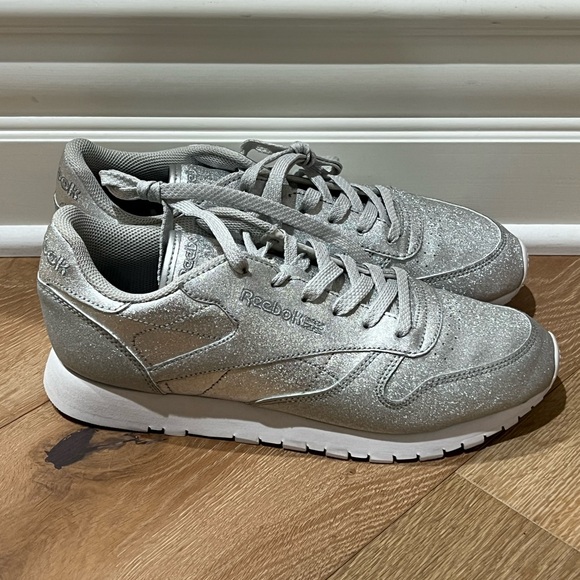 Very pretty and silver sparkly REEBOK sneakers. Brand new and never worn. - Picture 5 of 6